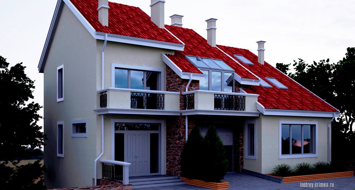 Проект дома 10 на 10 с мансардой, Бахчисарай