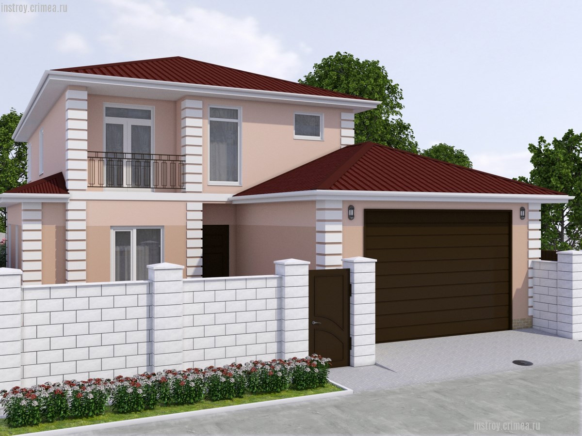 Проект дома двухэтажного дома 200 м2, Симферополе, пер. Скалистый.