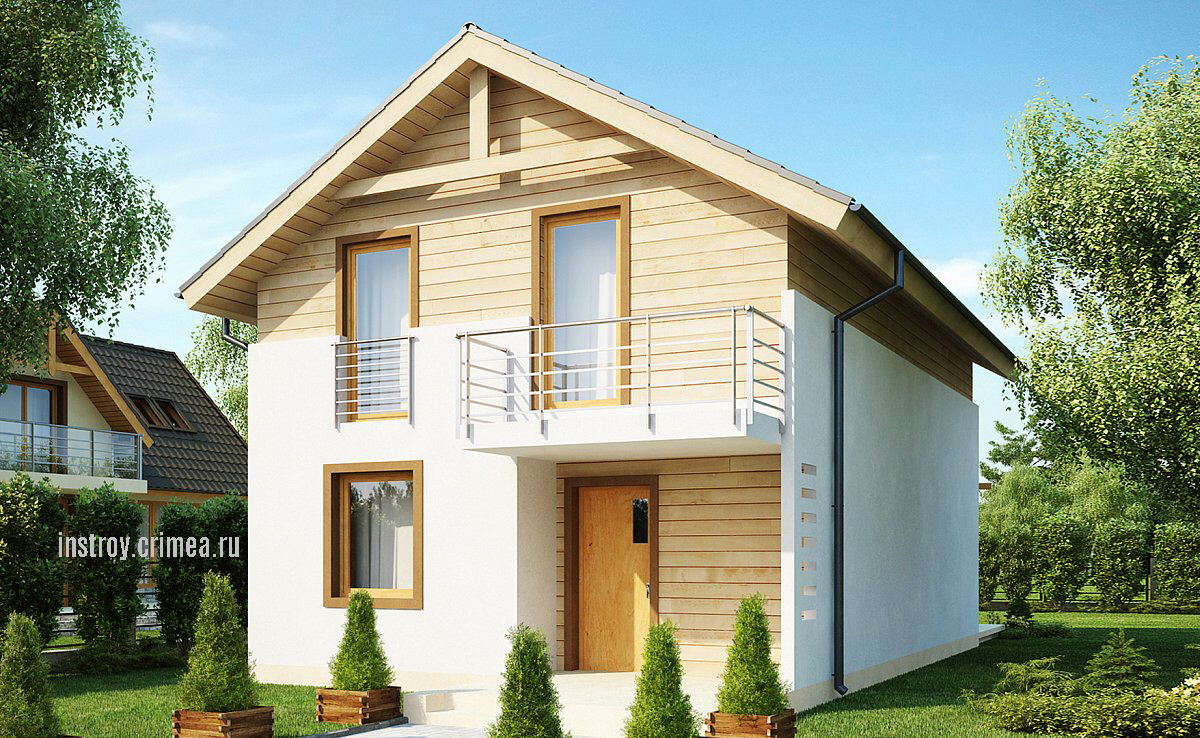 Типовой проект дома с мансардой - Симферополь, Севастополь, Евпатория, Бахчисарай, Ялта. Крым, ИНстрой