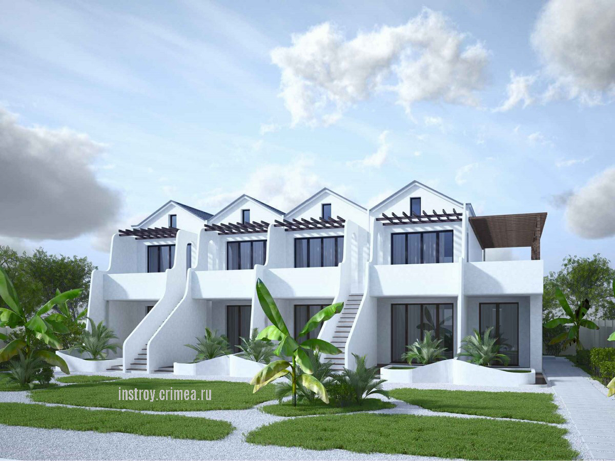 Проект таунхауса 18 на 11 м, 340 м2 для строительства в Сакском р-не, п. Поповка