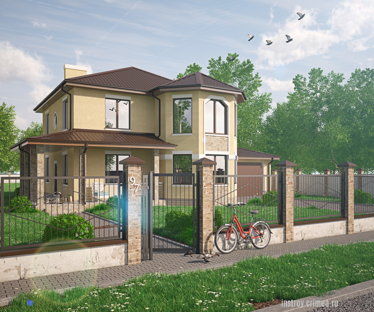 Компания Симферополя ИНстрой представляет готовый проект 2-этажного дома
