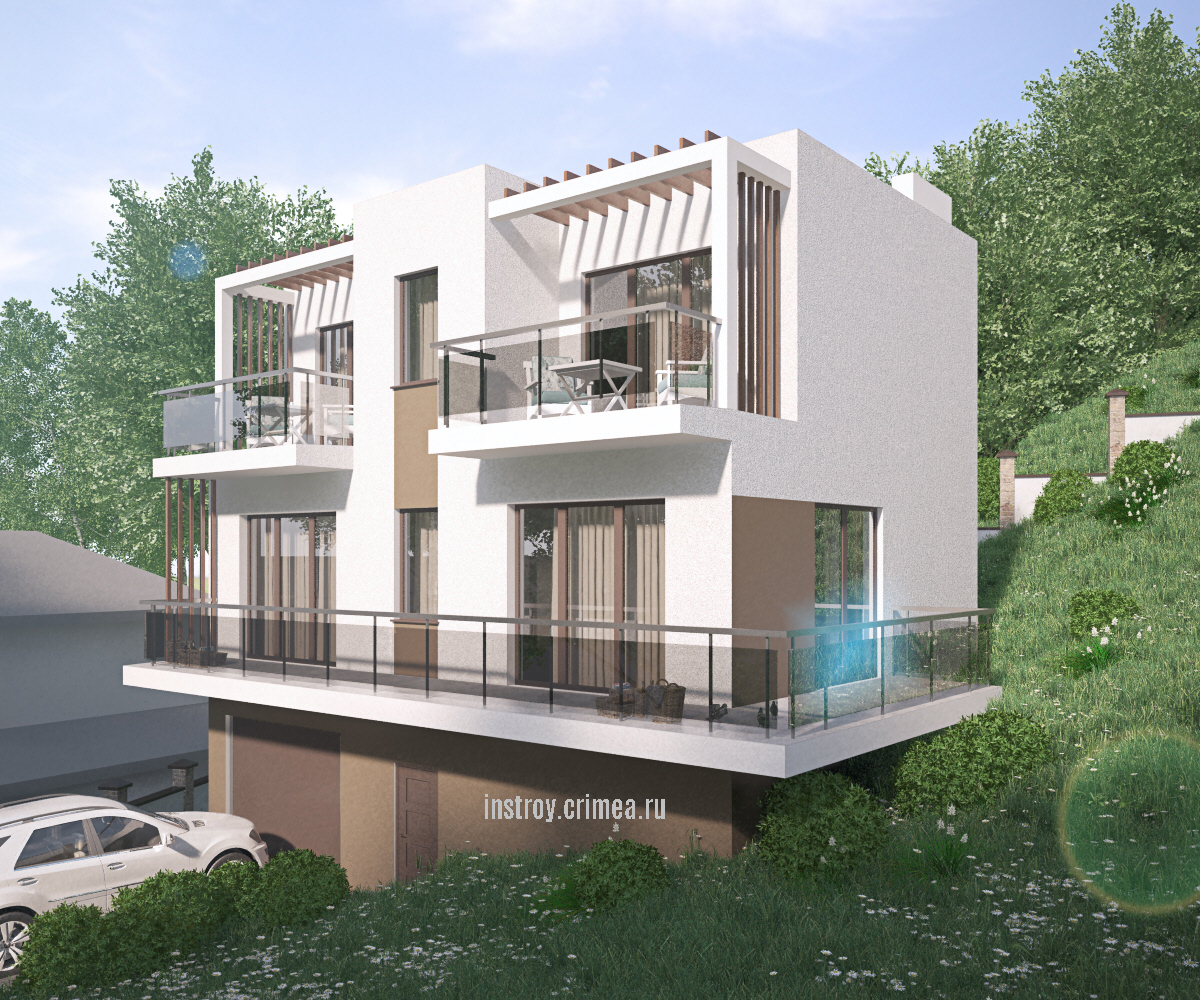 Проектирование 3-этажных домов в Ялте, Алуште, Севастополе, Симферополе, Крыму. Проект жилого дома – Евпатория, Бахчисарай, Джанкой