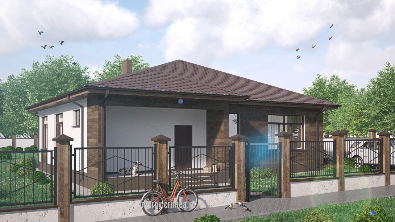 Проект дома одноэтажного 200 м2 Симферополь, Севастополь, Евпатория, Бахчисарай, Ялта