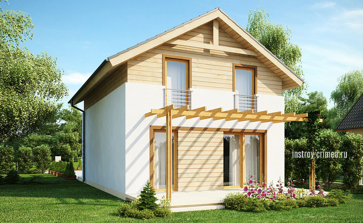 Проект 2-этажного дома с мансардой, Крым