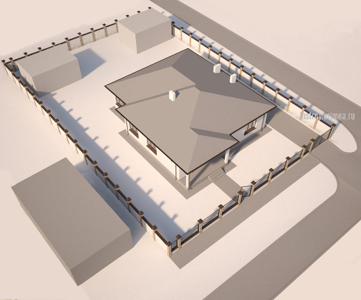 Заказать проект 1-этажного дома в Симферополе. Проектирование жилых домов - Севастополь, Ялта, Джанкой, Евпатория, Бахчисарай, Симферополь