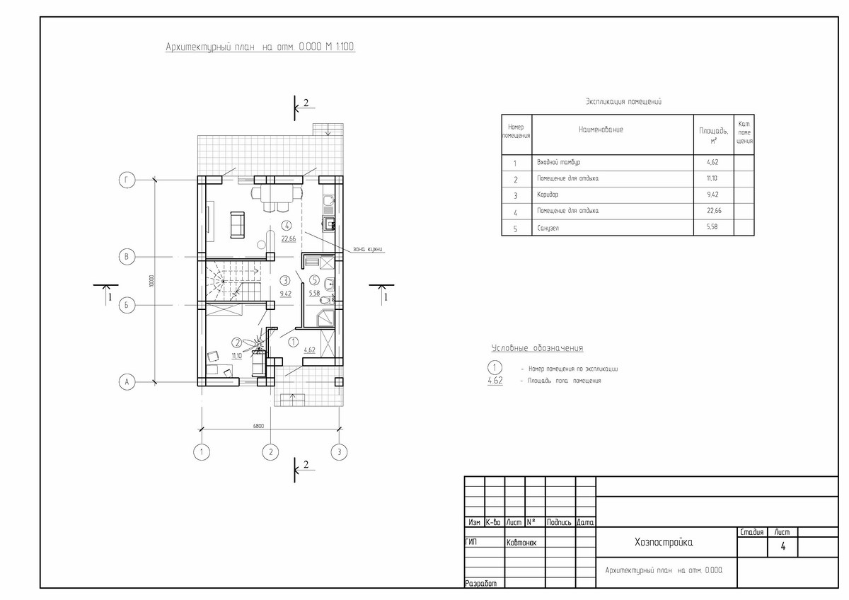 Проект жилого дома с мансардой в Симферополе
