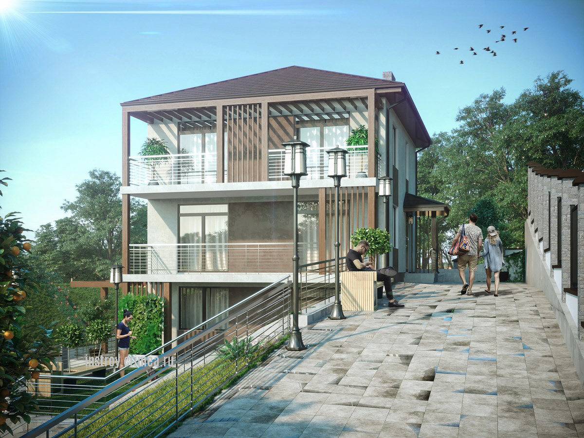 Проект 3-этажного дома 10 на 9 с террасой - Алушта, Малоречье, Крым