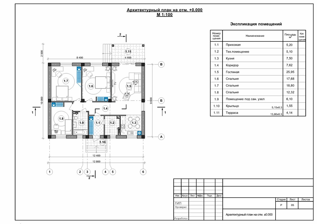 Проект 1-этажного дома Z7, Симферополь