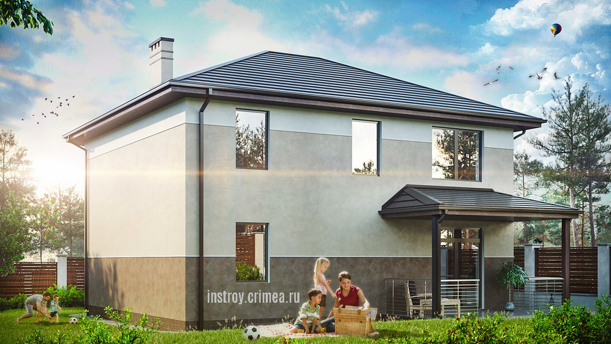 Проект двухэтажного дома из ракушки, Симферополь