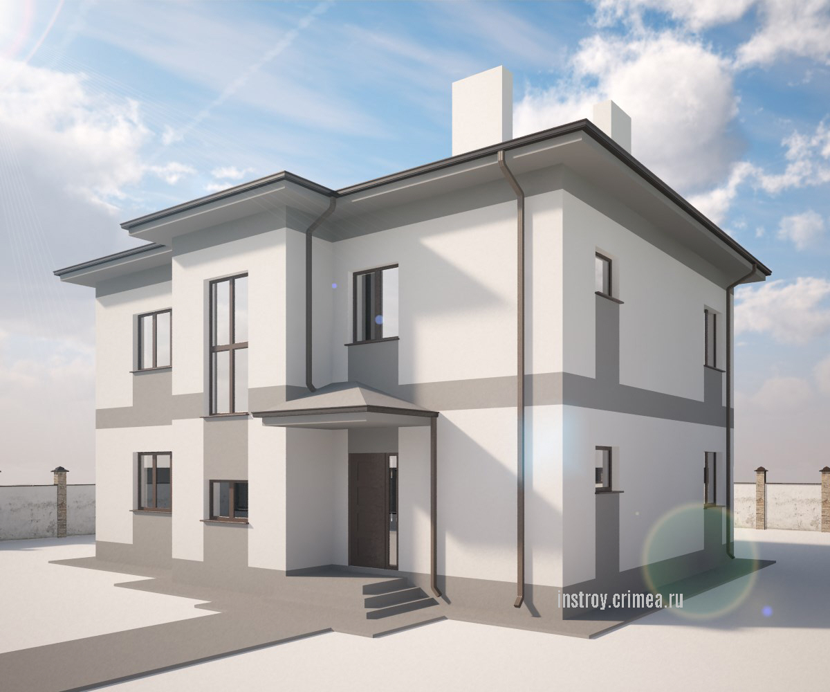 Жилой двухэтажный дом из ракушки в Симферополе. Проектирование в Крыму: Евпатория, Бахчисарай, Севастополь, Ялта