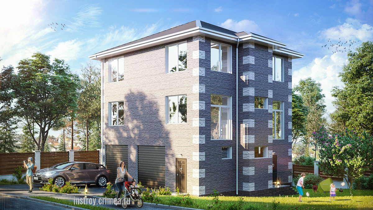 Проект 3-этажного дома 10 на 11 с гаражом - Севастополь, Крым