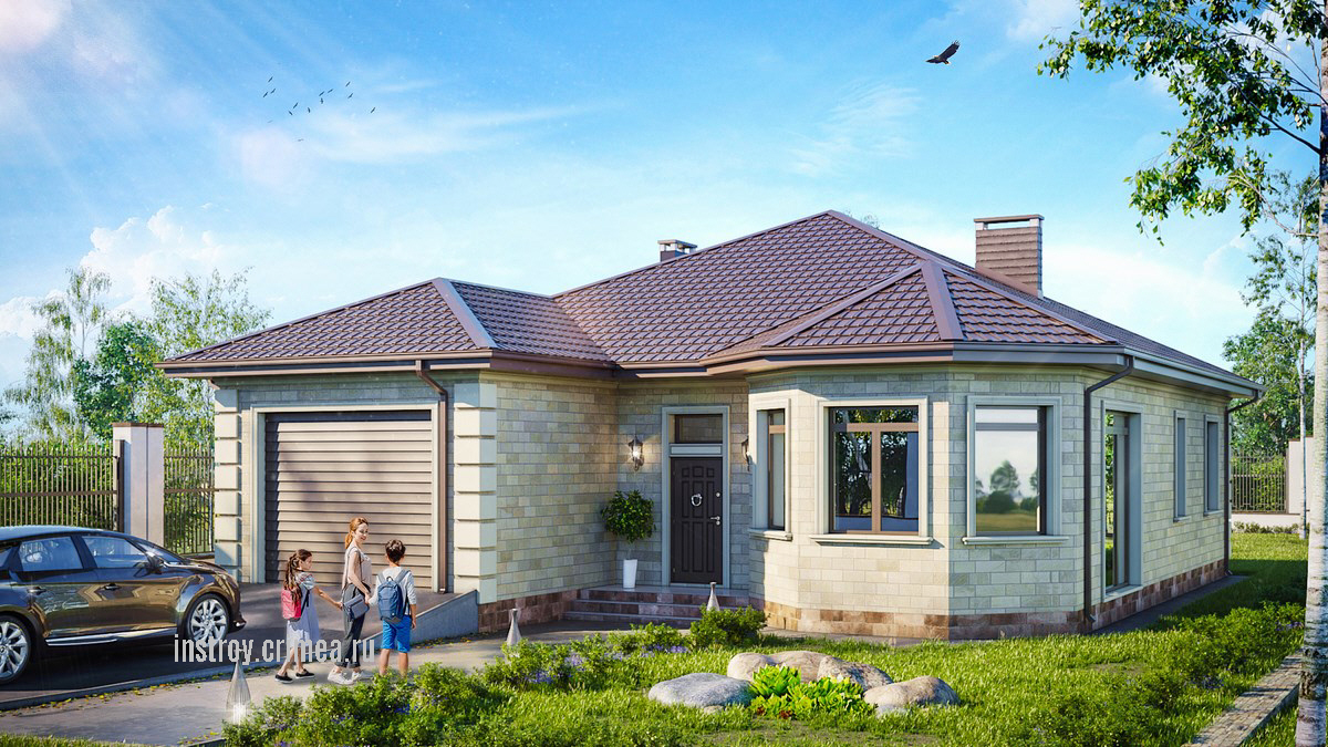 Типовой проект дома из ракушки - Симферополь, Севастополь, Евпатория, Бахчисарай, Ялта. Крым, ИНстрой