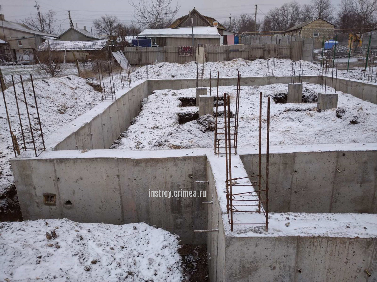 Монолитные фундаменты дома из ракушки, Симферополь