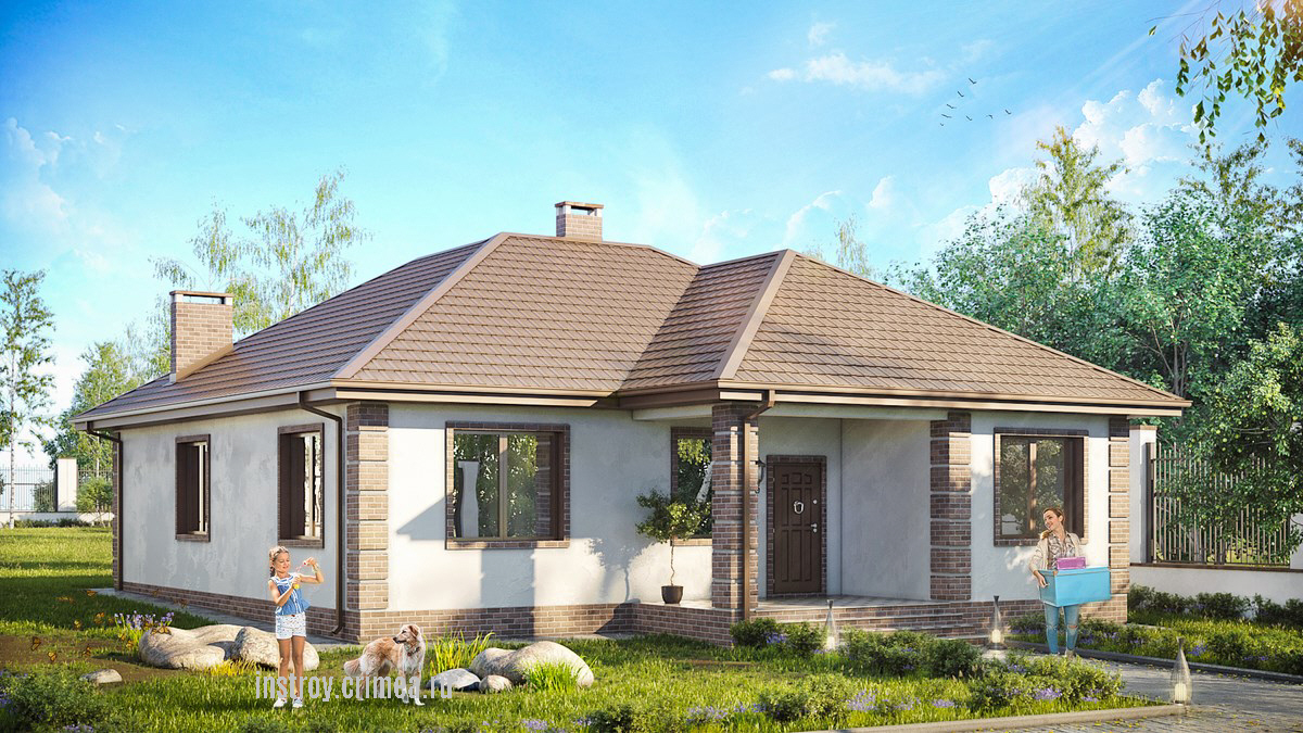 Заказать проект одноэтажного дома из ракушки в Крыму: Симферополь, Севастополь, Ялта, Евпатория Бахчисарай