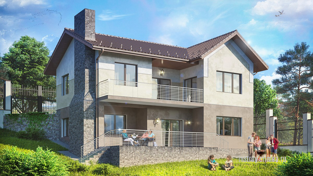 Проект двухэтажного жилого дома 13 на 10 для строительства в с. Лучистое, Алушта.