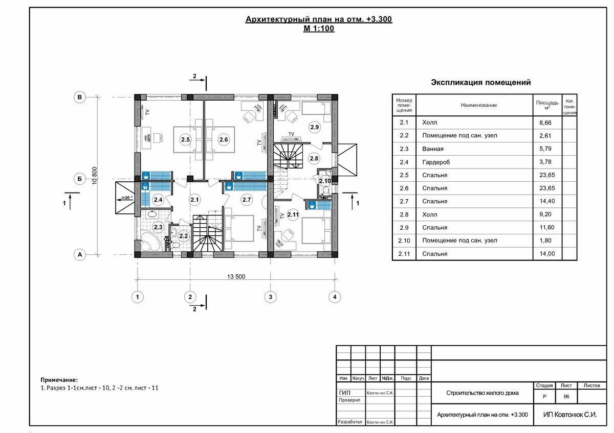 Проект 2-этажного дома на две семьи - Симферополь
