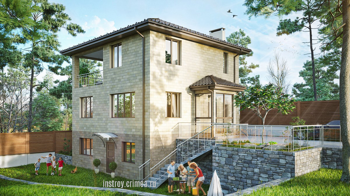 Проект 3-этажного дома 10 на 9 с террасой - Симферополь, Крым