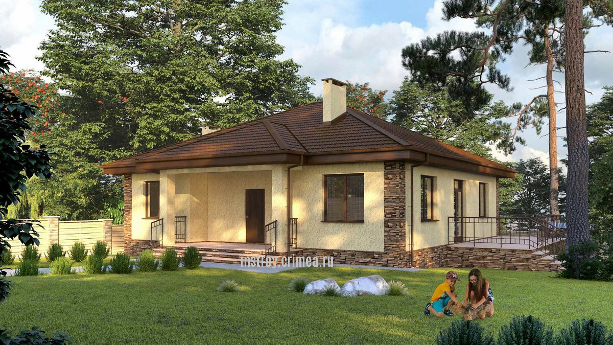 Готовый проект жилого дома из ракушки - Симферополь, Севастополь, Евпатория, Бахчисарай, Ялта. Крым, ИНстрой