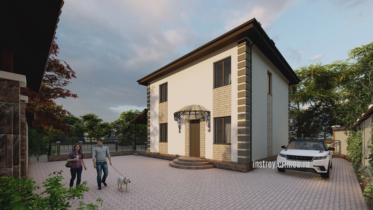 Проект двухэтажного дома из ракушки в Симферополе