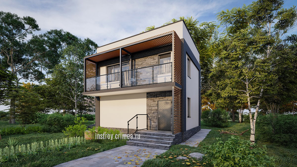 Проект двухэтажного жилого дома 6 на 8 для строительства в Симферополе.