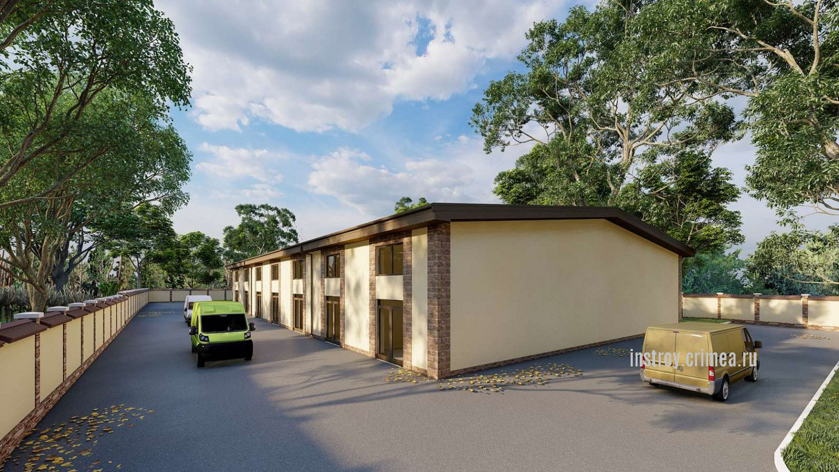 Проект одноэтажного складского здания из ракушки - Симферополь, Севастополь, Евпатория, Бахчисарай, Ялта. Крым, ИНстрой