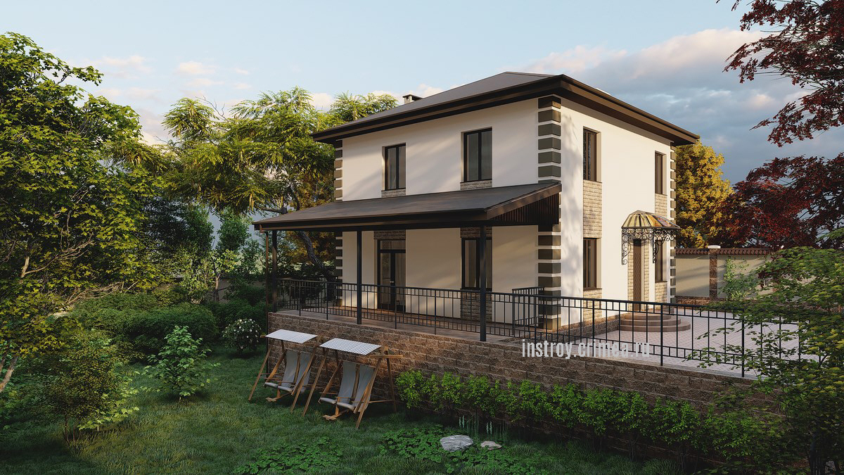 Двухэтажный дом в Симферополе. Заказать проект Крыму: Алушта, Симферополь, Севастополь, Евпатория, Бахчисарай, Ялта