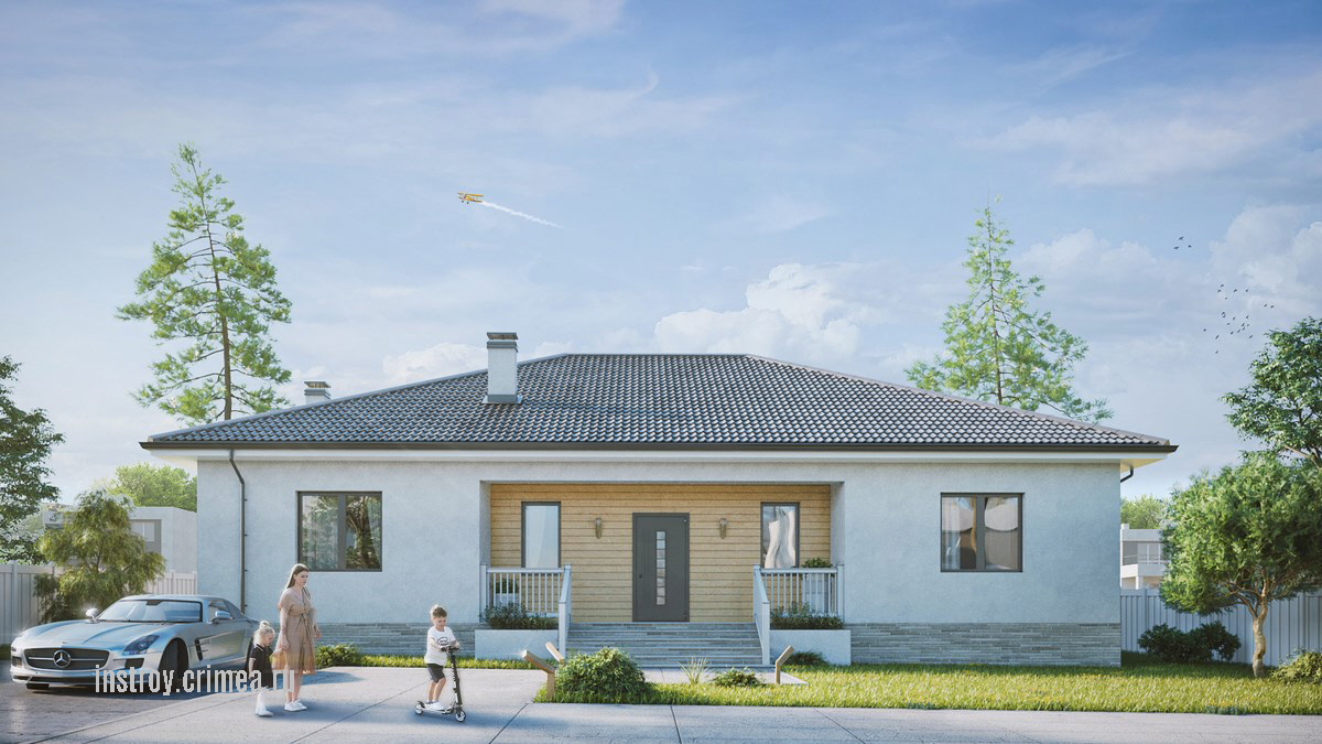 Проект простого дома из ракушки - Симферополь, Севастополь, Евпатория, Бахчисарай, Ялта. Крым, ИНстрой