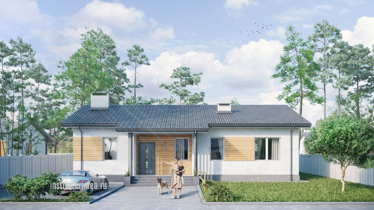 Проект простого дома из ракушки - Симферополь, Севастополь, Евпатория, Бахчисарай, Ялта. Крым, ИНстрой