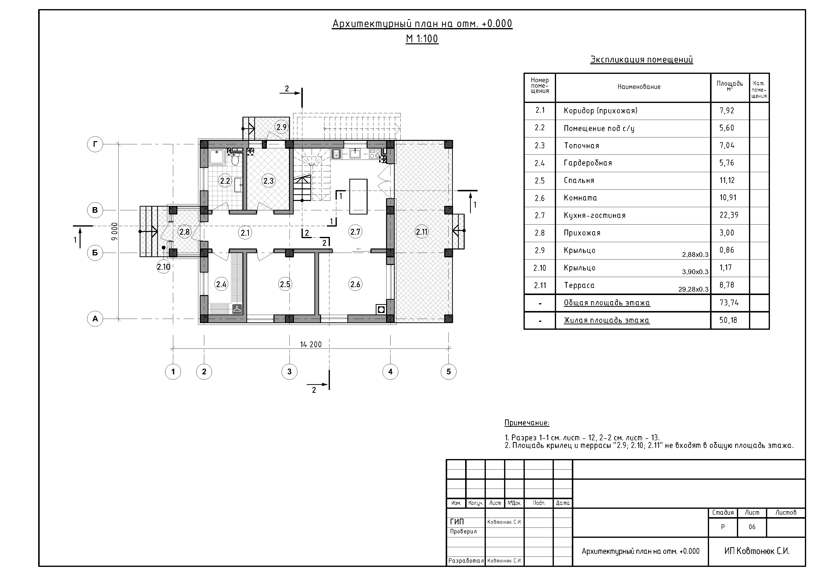 План этажа двухэтажного дом из ракушки в стиле шале, заказать проект в Симферополе