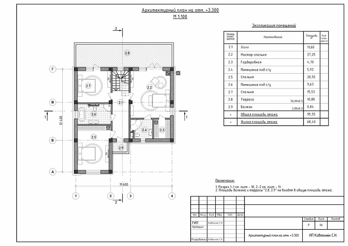 Планировка двухэтажного дом из ракушки в современном стиле хай-тек с плоской крышей, заказать проект в Симферополе