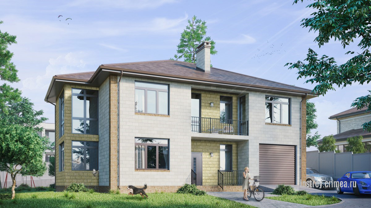 Проект двухэтажного жилого дома 12 на 16 в классическом стиле для строительства в г. Севастополь.