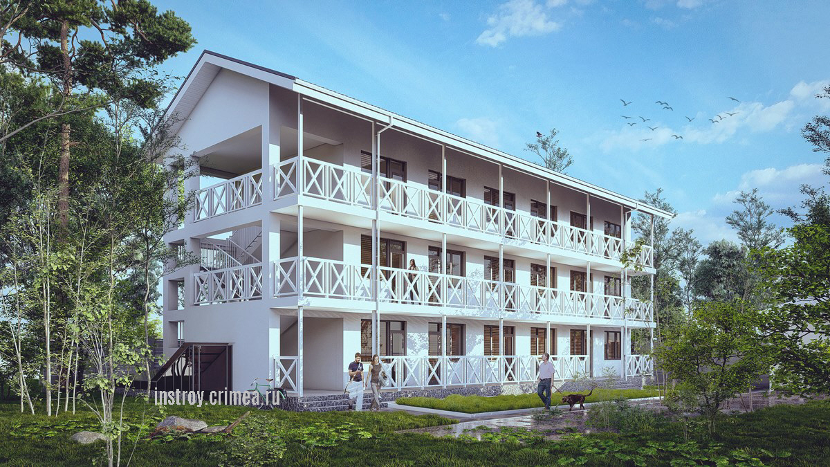 Проект трехэтажного дома 25 на 7 для строительства в пгт.Новофёдоровка, ул.Виноградная