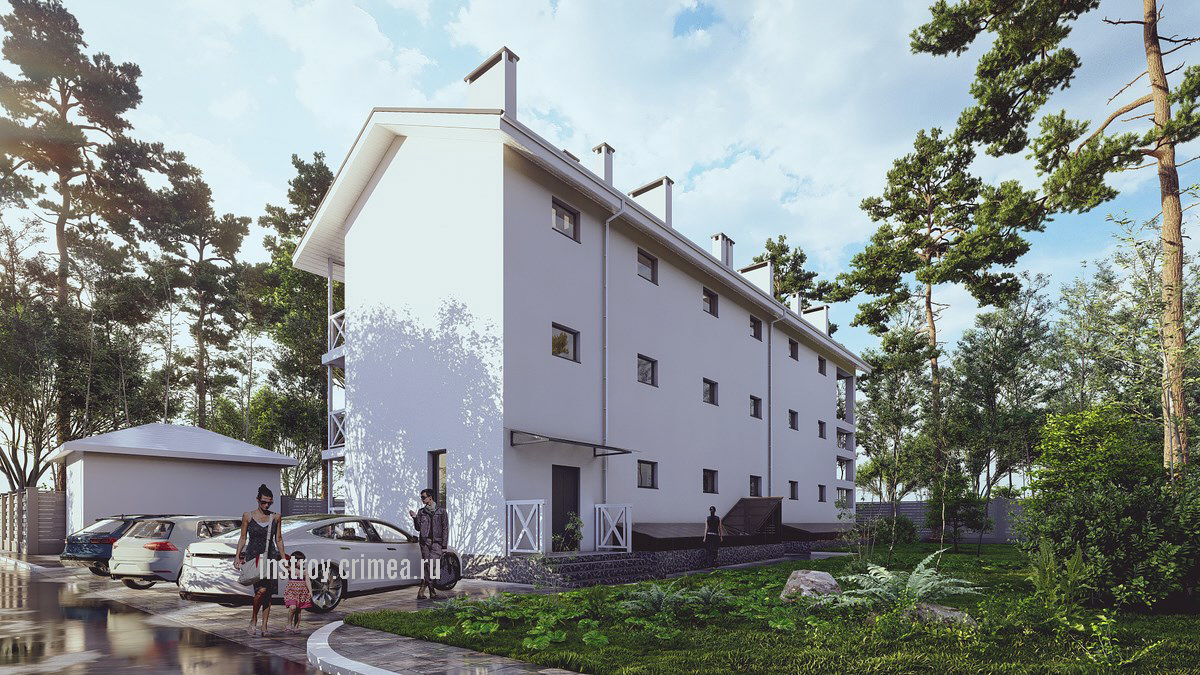 Визуализация дома из ракушки для строительства в пгт.Новофёдоровка, ул.Виноградная