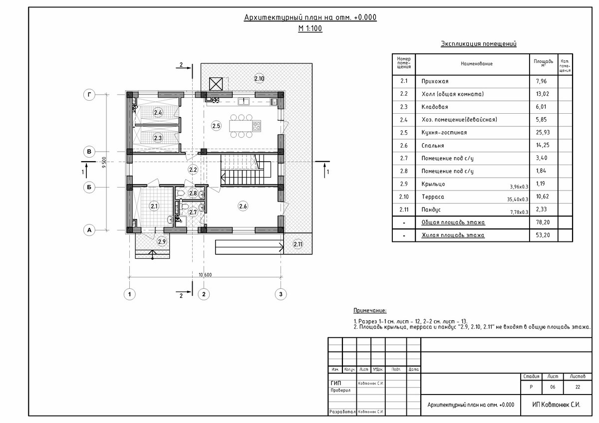 План этажа трехэтажного дом из ракушки в современном стиле, заказать проект в Симферополе