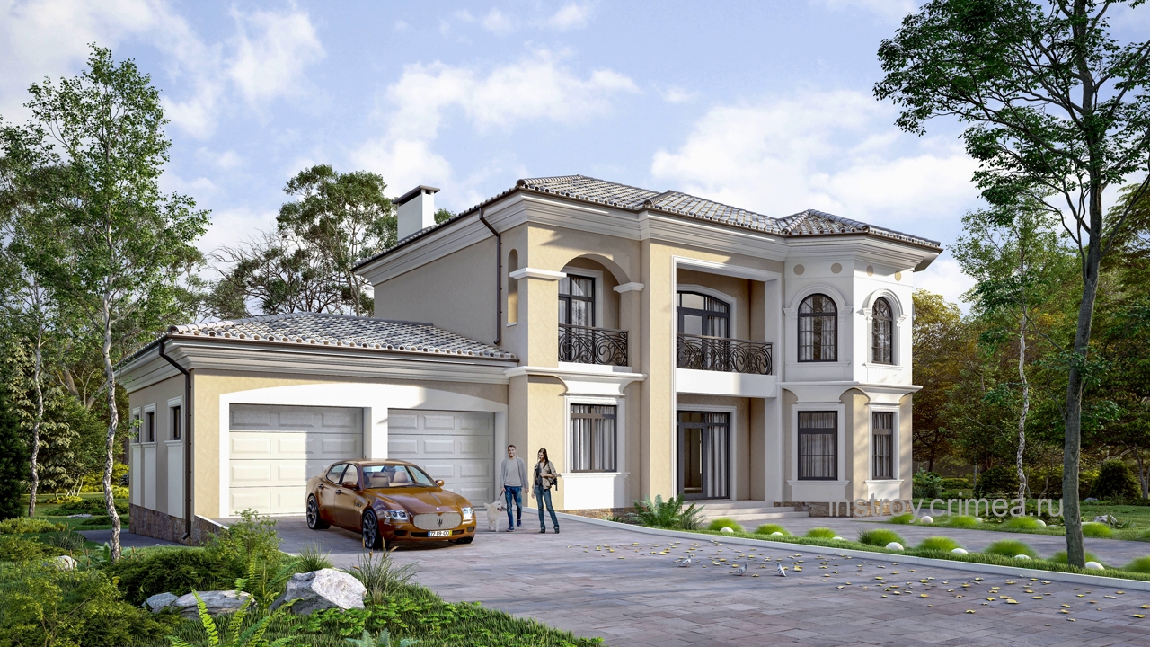 Проект двухэтажного жилого дома 12 на 22 в классическом стиле для строительства в г. Симферополе.