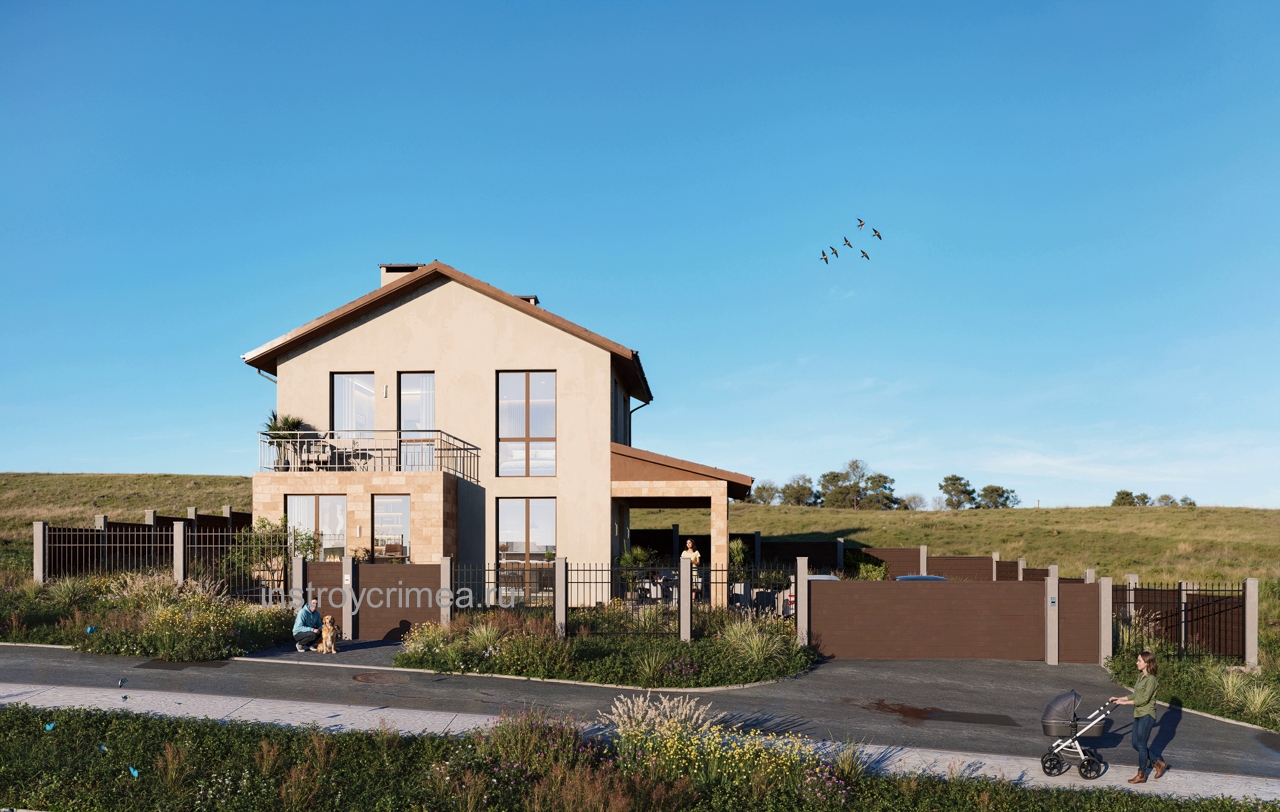 Проект двухэтажного жилого дома 9 на 12 в современном стиле для строительства в г. Севастополь